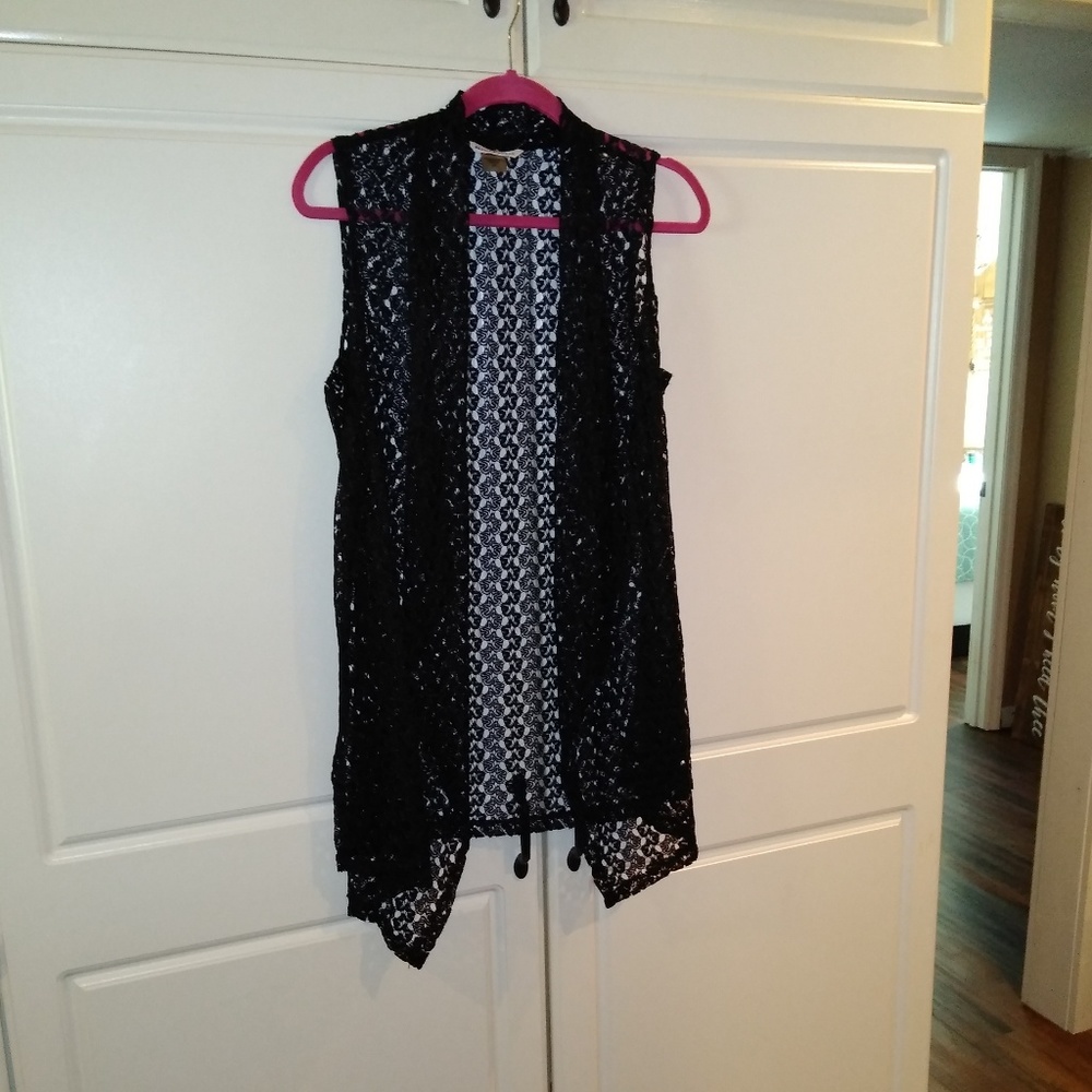 Women's Black Lace Vest
